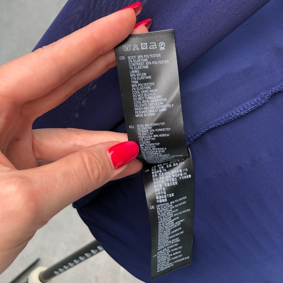 Reiss Rita Mesh Sleeves Bodycon Dress in Indigo - Picture 8 of 13